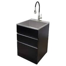 transolid tc2d 2222 bb all in one 22 in x 22 in x 35 in metal undermount laundry utility sink and cabinet in matte black