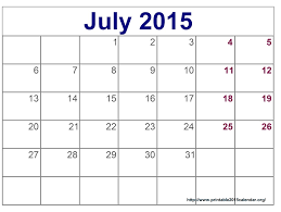 Calendar 2015 June July Hashtag Bg