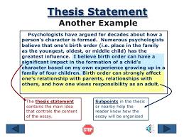 Different Thesis Statement Examples