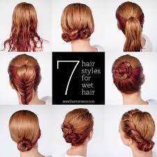 easy hairstyle tutorials for wet hair