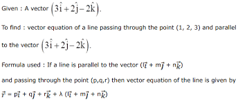Find The Vector Equation Of A Line