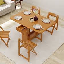 solid wood folding 5 piece dining table
