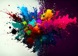 Colorful Abstract Art Paint Splatter