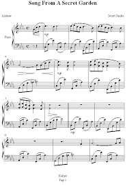 piano sheet song from a secret