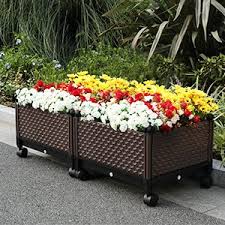 The wiki is a participant in associate programs from amazon, walmart, ebay. Elevated Plastic Wheeled Raised Garden Bed Planter Kit For Flower Vegetable Grow Brown Set Of 2 Walmart Com Walmart Com