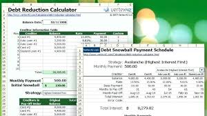 Credit Card Amortization Excel Debt Reduction Calculator Excel