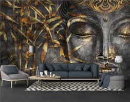 3d Look Concrete Buddha And Gold Style