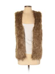 Details About Xhilaration Women Brown Faux Fur Vest Xs