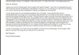 Cover Letter Examples For Radiologic Technologist Medical