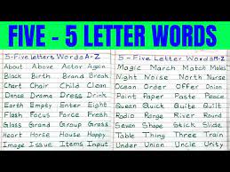 five letter words 5 letter words
