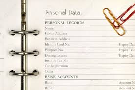 Note Page For Personal Data Form