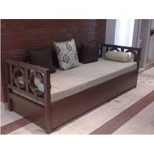 brown wood sofa bed