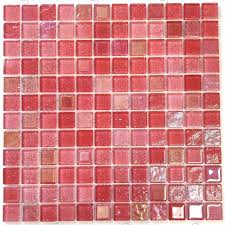 Red Glass Mosaic Tile For Bathroom And