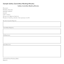 Safety Meeting Minutes Template Sample Monthly Agenda Health