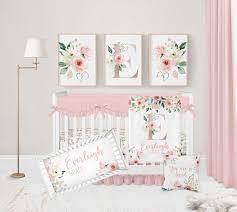 Pink Fl Crib Bedding Set Baby Girl