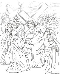 Download jesus images and photos. Good Friday 4 Fourth Station Jesus Meets His Mother Coloring Pages Printable