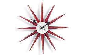 Vitra Sunburst Red Wall Clock Heal S