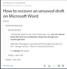 Recovering Word Documents Life Hacks Life Hacks Words Hacks