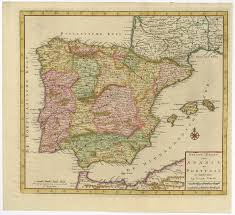 Interactieve kaart van spanje van google maps. Nieuwe Kaart Van Spanje En Portugal Tirion C 1760
