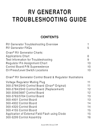 Rv Generator Troubleshooting Guide Manualzz Com