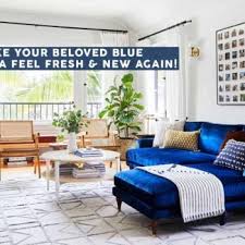 Living Room To Refresh Your Blue Sofa