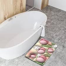 white cotton tufted bath mat 3d style
