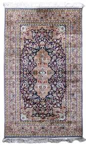 kashmir pure silk blue handmade rugs