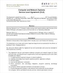 Corporate Contract Template Computer Service Event Planning
