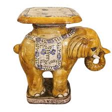 Mid Century Glazed Ceramic Elephant