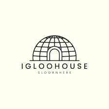 Igloo House Line Art Style Logo Icon