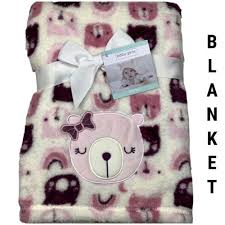 Baby Blanket Plush Teddy Bear Faces