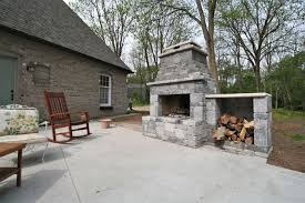 Concrete Block Outdoor Fireplace