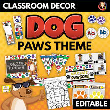 dog paws theme clroom decor and