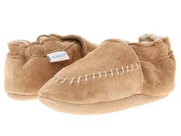 Robeez Cozy Moccasin Soft Sole Infant Todder Taupe Boys