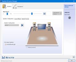 how to open realtek hd audio manager in