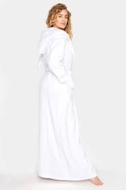white cotton towelling maxi robe long