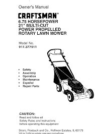 From craftsman's gas lawn mowers, cordless lawn mowers, and corded lawn mowers, we've got the match for you. Craftsman 917377911 User Manual 6 75hp 21 Rotary Lawn Mower Manuals And Guides L9090354