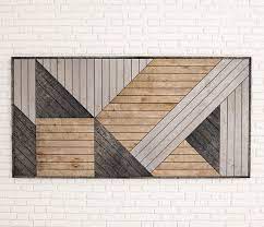 Modern Geometric Wood Wall Art Vertical