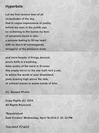 hyperbole hyperbole poem by naveed khalid