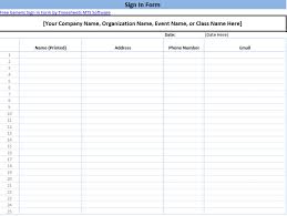 Generic Sign In Sheet Template