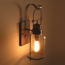 Rust Metal Lantern Single Wall Sconce With Clear Glass Indoor Sconces Wall Lights Lighting