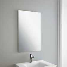 plain frameless bathroom mirror with