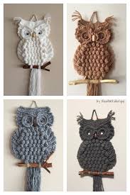 Crochet Macrame Owl Wall Hanging