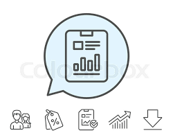 Report Document Line Icon Analysis Stock Vector