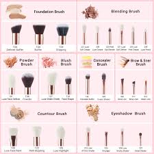 jessup brand 15pcs pearl white rose gold professional makeup brushes set make up brush tools kit foundation powder definer shader liner t222