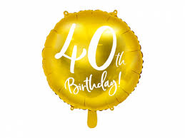 globo foil oro 40th birthday sección