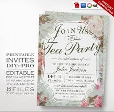 tea party invitation template psd word