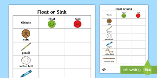 float or sink worksheet (teacher