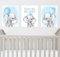 Baby Boy Nursery Wall Art Baby Elephant