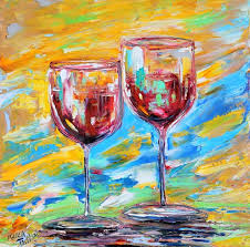 Wine Print Wine Glasses Wine Art Canvas